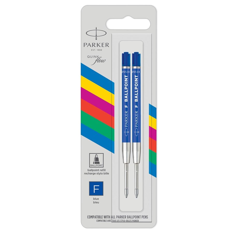 Schul-Zubehör - Parker Kugelschreibermine | feine Spitze | blaue QUINKflow Tinte | 2 Ersatzmine für Kugelschreiber - 2166542