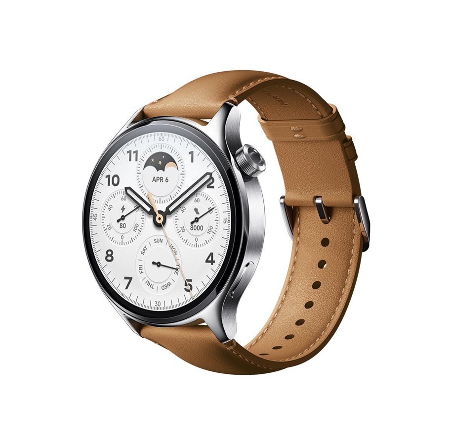 Smartwatches, Pulsuhren, Sportuhren & Schrittzähler - Xiaomi Watch S1 Pro - silver - smart watch with strap - brown - BHR6417GL