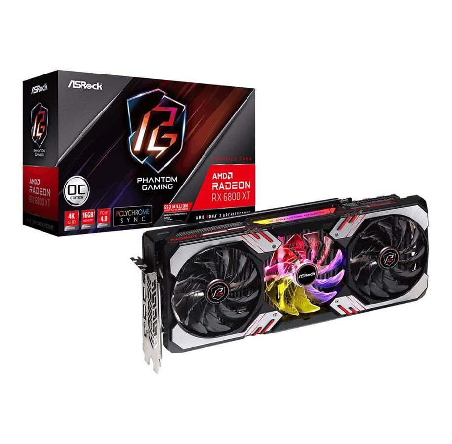 Grafikkarte - ASRock Radeon RX 6800 XT Phantom Gaming OC - 16GB GDDR6 RAM - Grafikkarte - 90-GA48ZZ-00UANF