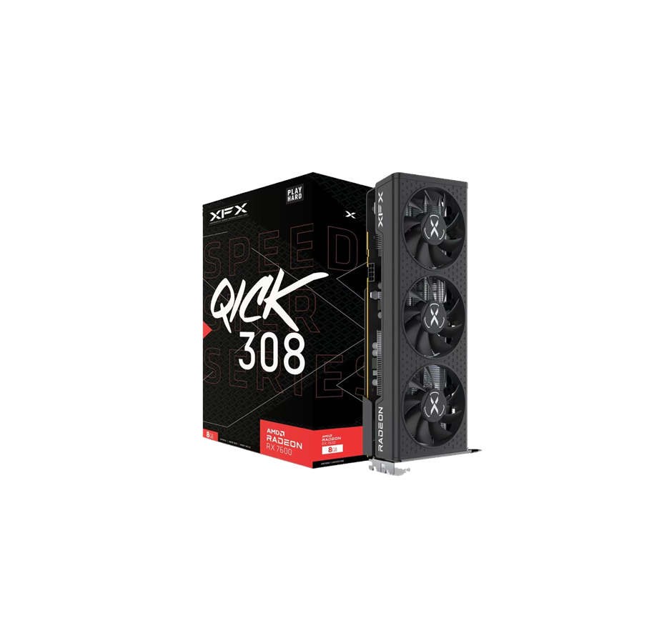 Grafikkarte - XFX Radeon RX 7600 Speedster QICK 308 Black - 8GB GDDR6 RAM - Grafikkarte - RX-76PQICKBY
