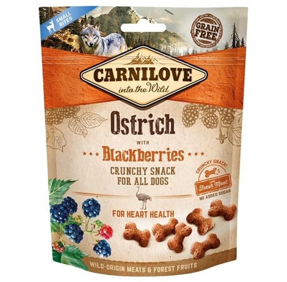 Hunde - Carnilove Crunchy Ostrich with Blackberries 200g - 8595602527274