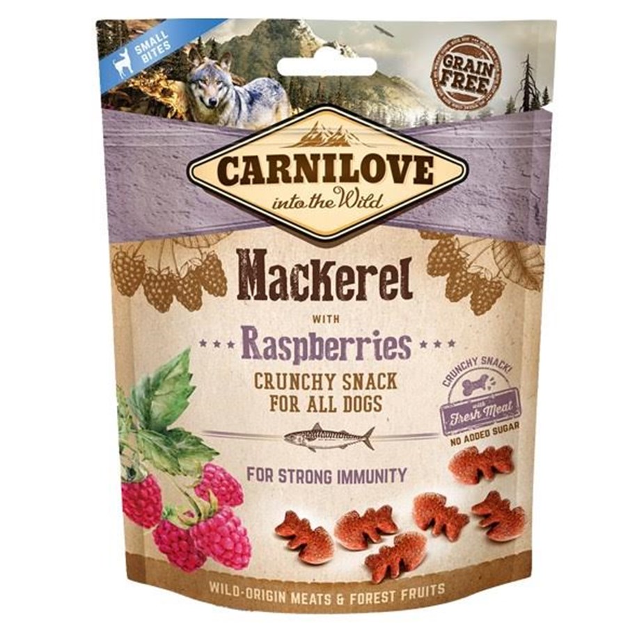 Hunde - Carnilove Crunchy Mackerel with Raspberries 200g - 8595602528875