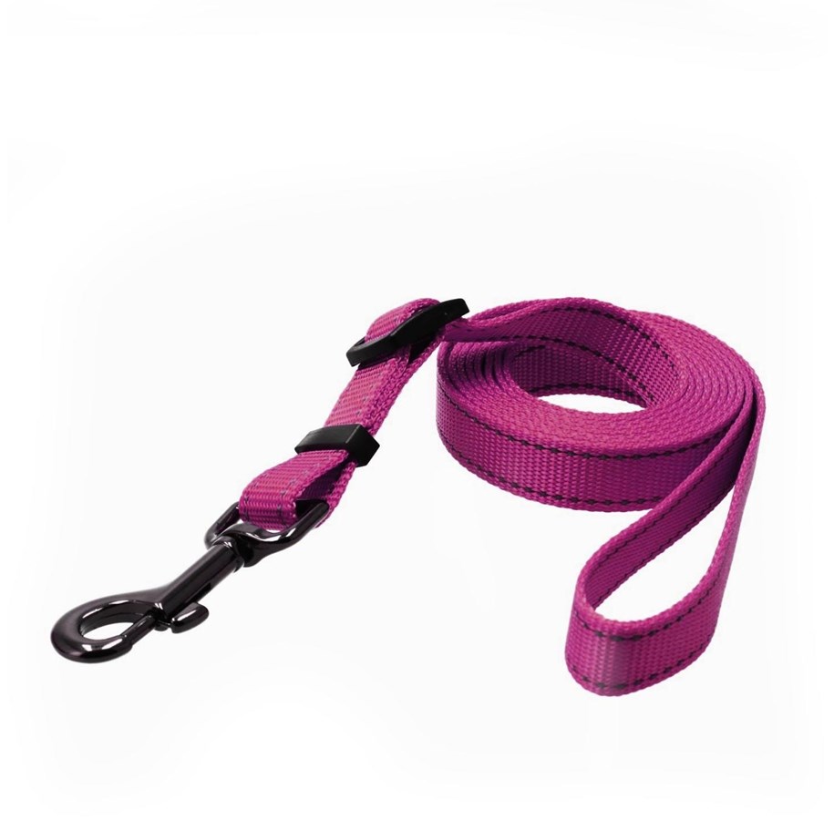Hunde - Dogman Iris Verstellbare Nylon Hundeleine Pink Klein 10mm 120-200cm - 223016