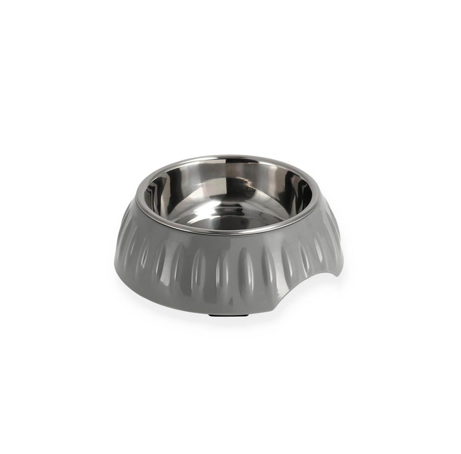 Hunde - Dogman Retro-Futter- und Wassernapf Grau Groß 700ml 22.6x7.2cm - 359267