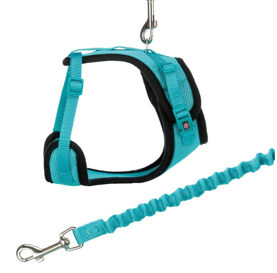 Katzen - Trixie Mesh Y-Harness with Lead 39–60 cm/10 mm assorted colours - TX41890