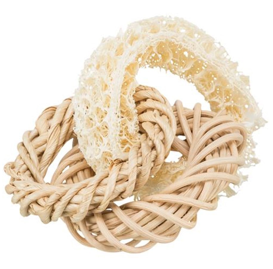 Nagetiere - Trixie Loofah ring with rattan and corn leaf ring ø 13 cm - TX61828