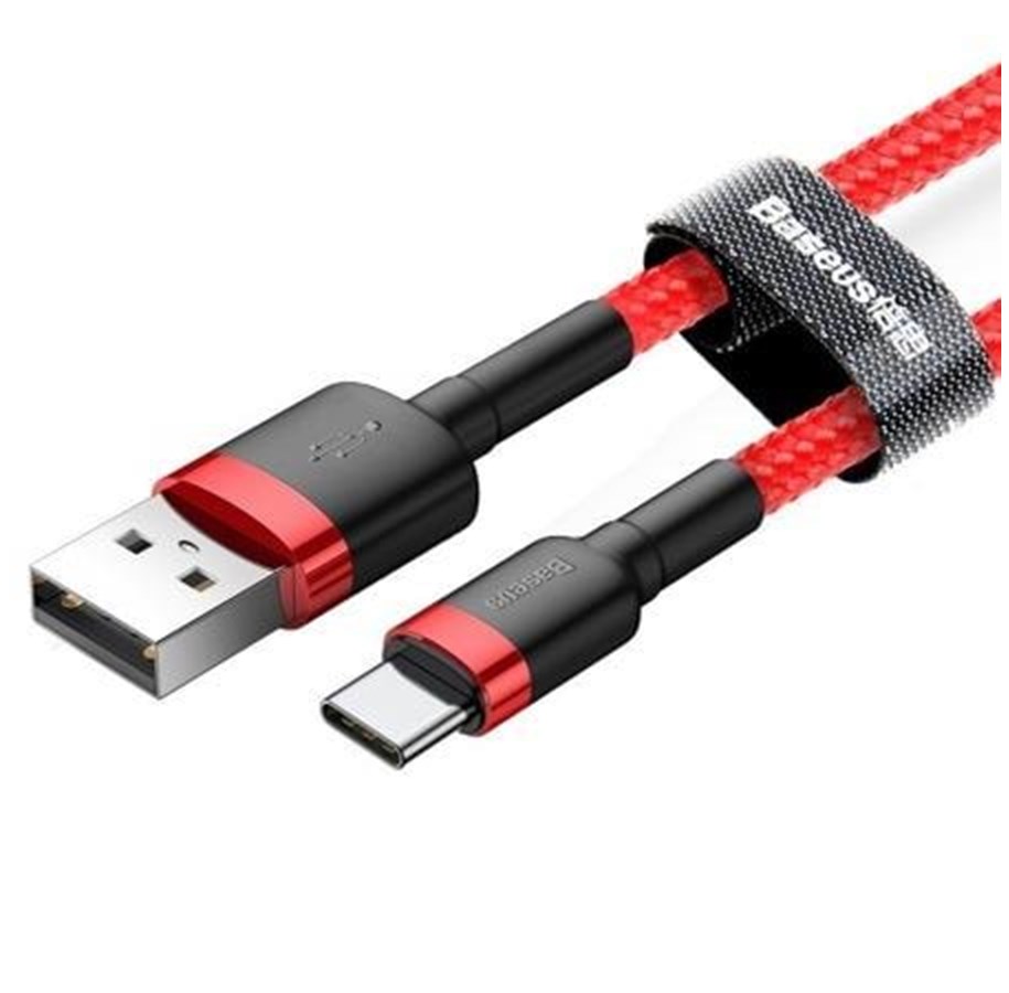 USB Kabel - Baseus Cafule USB-C Cable 2A 3m (Red) - CATKLF-U09