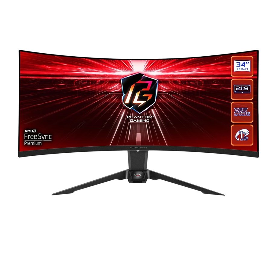 Bildschirm - 34" ASRock Phantom Gaming PG34WQ15R2B - 3440x1440 (UWQHD) - 165Hz - VA - PG34WQ15R2B