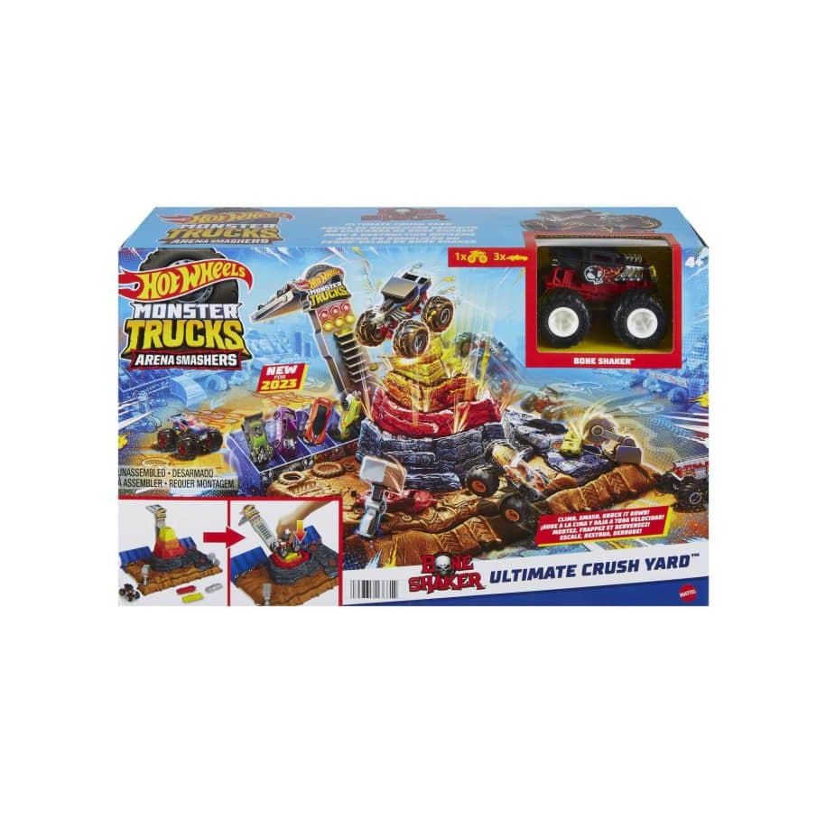 Spielzeugauto - Hot Wheels Monster Trucks Arena Smashers Bone Shaker Ultimate Crush Yard With 1 Vehicle - HNB96