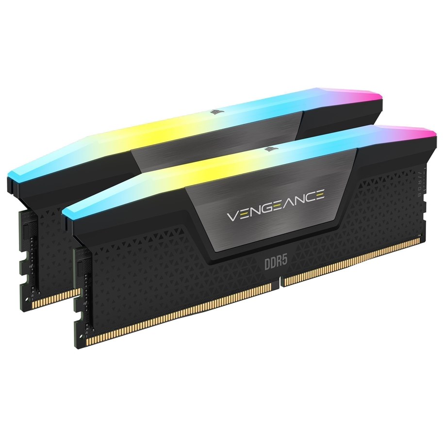 Arbeitsspeicher (RAM) - Corsair Vengeance RGB DDR5-6000 - 96GB - CL30 - Dual Channel (2 pcs) - Intel XMP - Schwarz mit RGB - CMH96GX5M2B6000C30