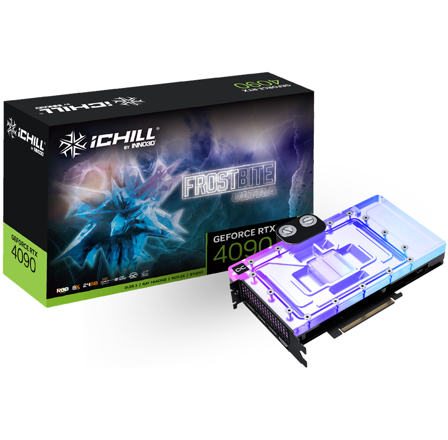 Grafikkarte - Inno3D GeForce RTX 4090 iCHILL Frostbite Ultra - 24GB GDDR6X RAM - Grafikkarte *DEMO* - C4090-246XX-1833FBU