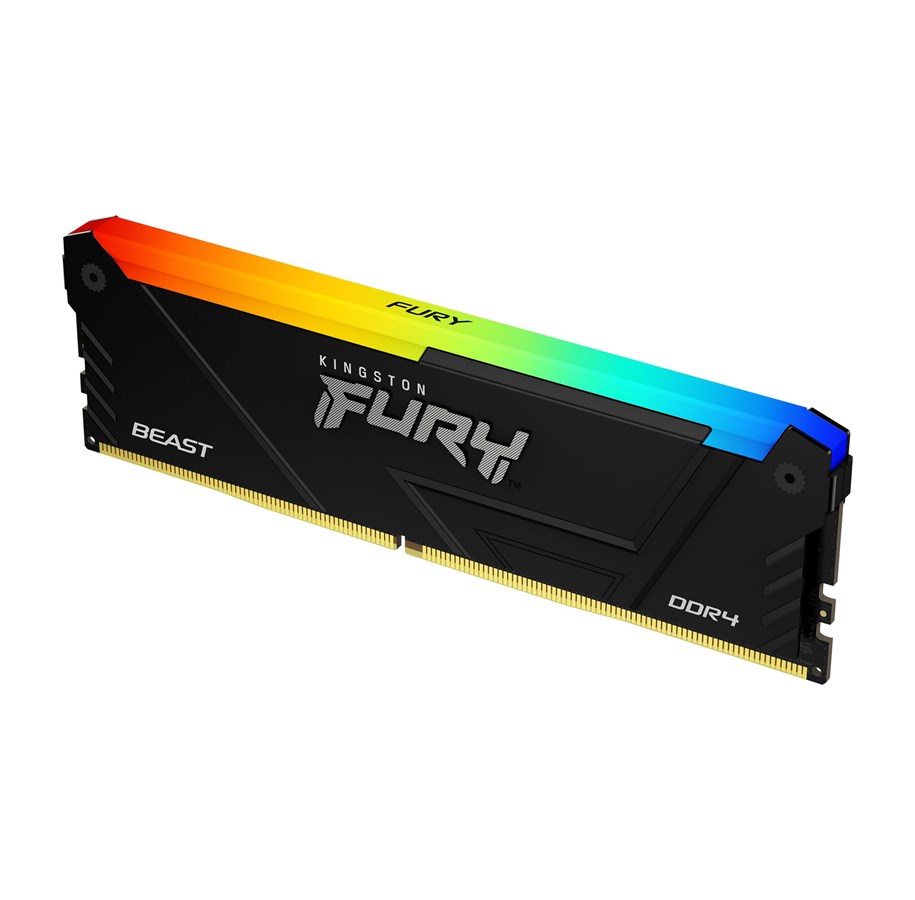 Arbeitsspeicher (RAM) - Kingston FURY Beast RGB DDR4-3200 - 16GB - CL16 - Single Channel (1 pcs) - Intel XMP - Schwarz mit RGB - KF432C16BB12A/16