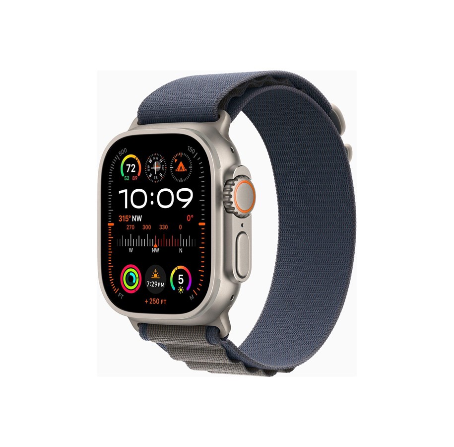 Smartwatches, Pulsuhren, Sportuhren & Schrittzähler - Apple Watch Ultra 2 GPS + Cellular 49mm - Titanium Case with Blue Alpine Loop - Medium - MREP3DH/A