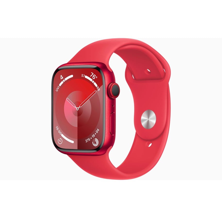 Smartwatches, Pulsuhren, Sportuhren & Schrittzähler - Apple Watch Series 9 GPS + Cellular 45mm - (PRODUCT)RED Aluminium Case with (PRODUCT)RED Sport Band - S/M - MRYE3DH/A