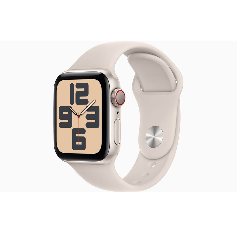 Smartwatches, Pulsuhren, Sportuhren & Schrittzähler - Apple Watch SE GPS + Cellular 40mm - Starlight Aluminium Case with Starlight Sport Band - M/L - MRG13DH/A