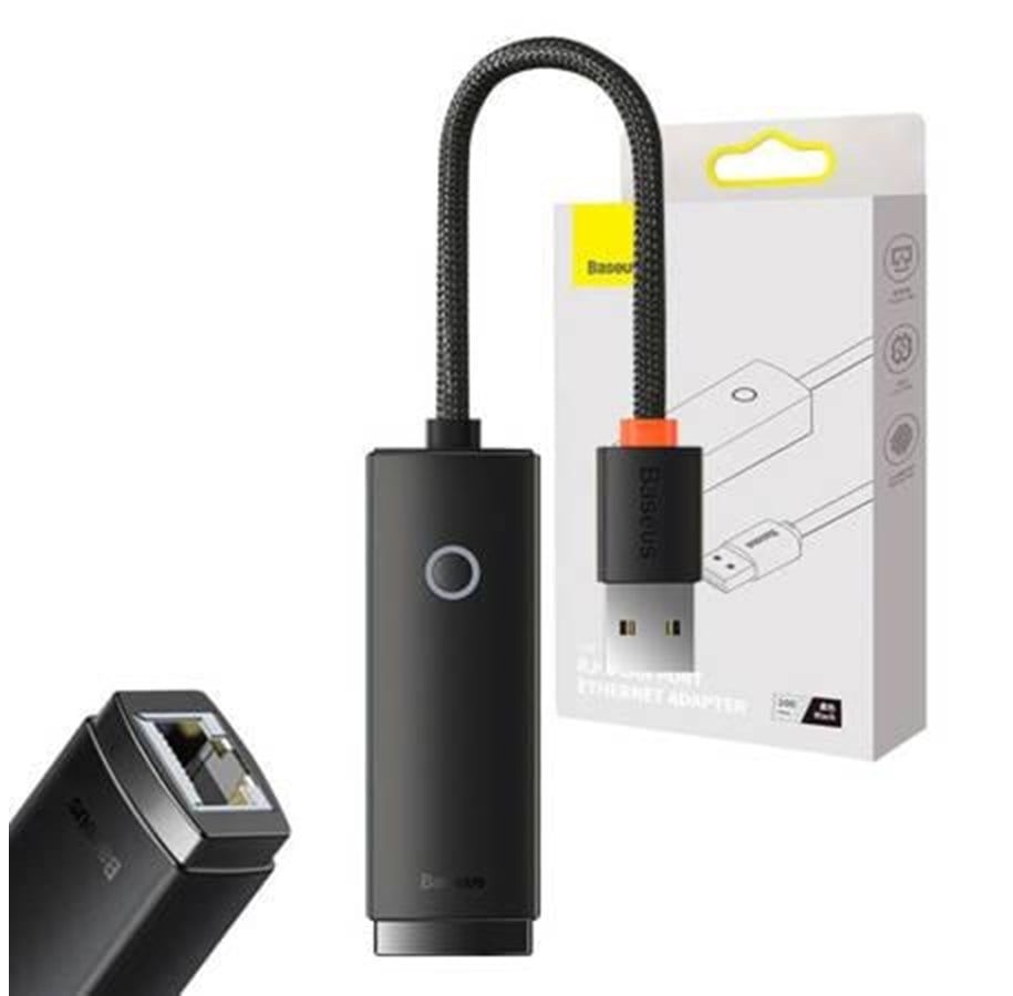 Netzwerkadapter (Netzkarte, Druckserver, u.s.w.) - Baseus Lite Series USB to RJ45 network adapter 100Mbps (black) - WKQX000001