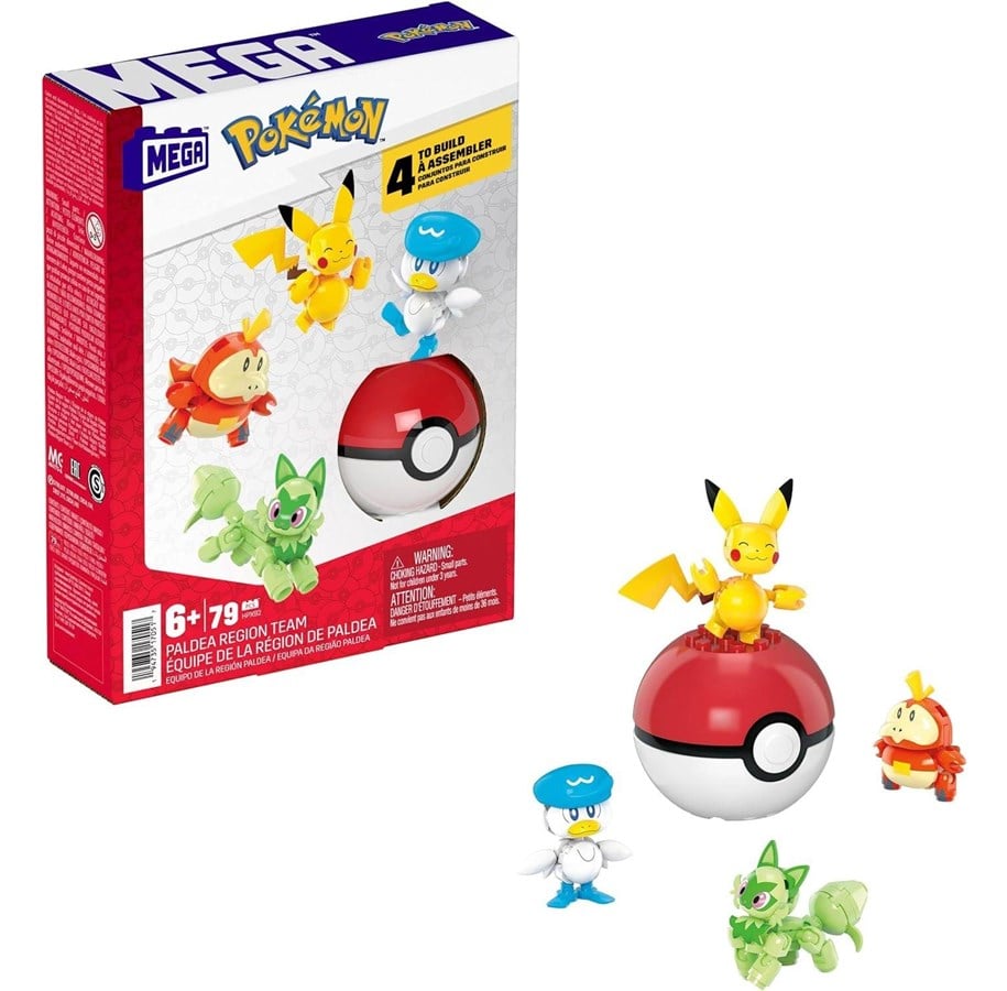 Pokemon - MEGA Poké Ball 5 Pack - Paldea Partners (4 figures + Poké Ball) - HPX92