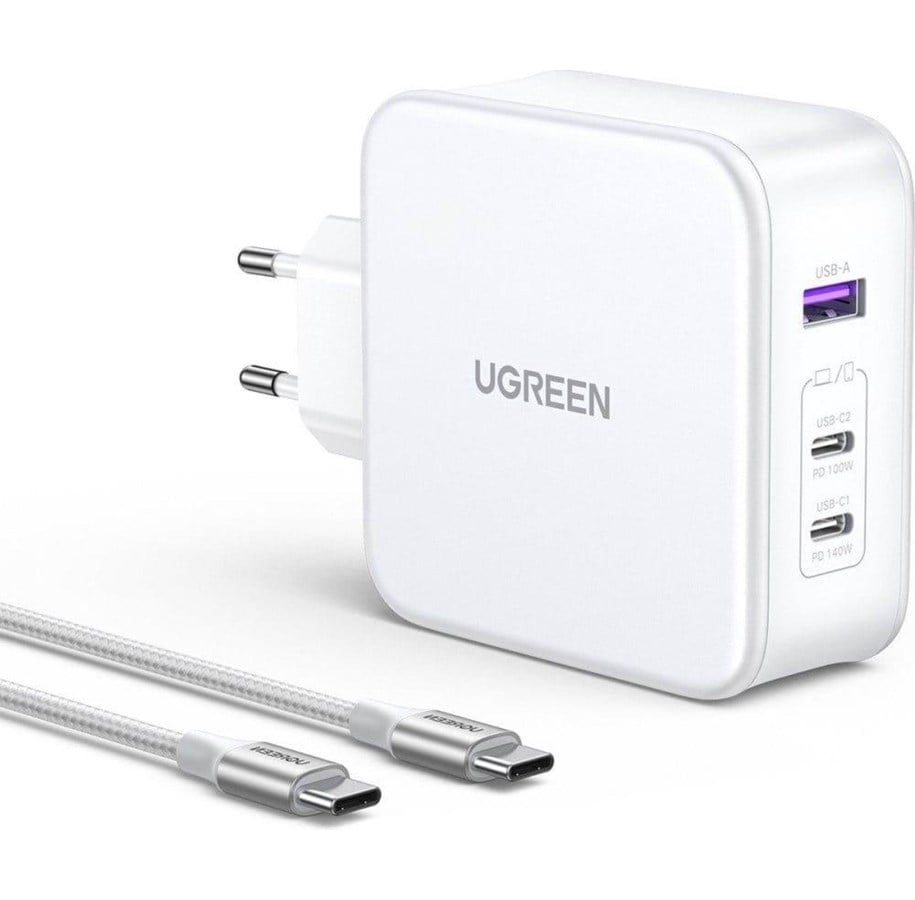 Handys - Adapter und Ladegeräte - UGREEN Nexode GaN 140W Triple USB Charger - White - 15339
