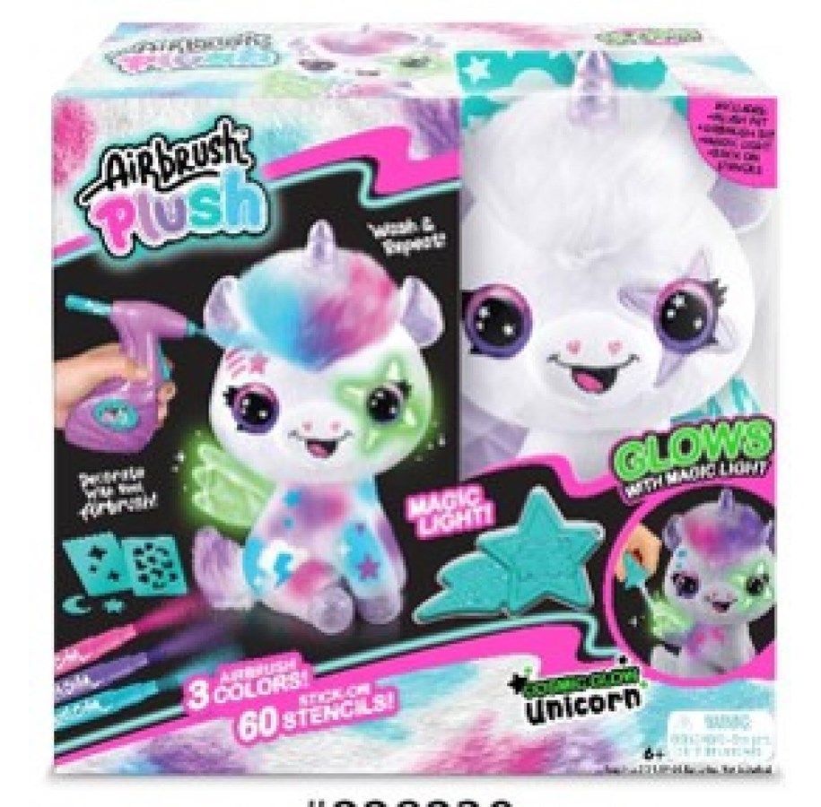 Figuren - Airbrush Plush Glow in the Dark Unicorn - 1274