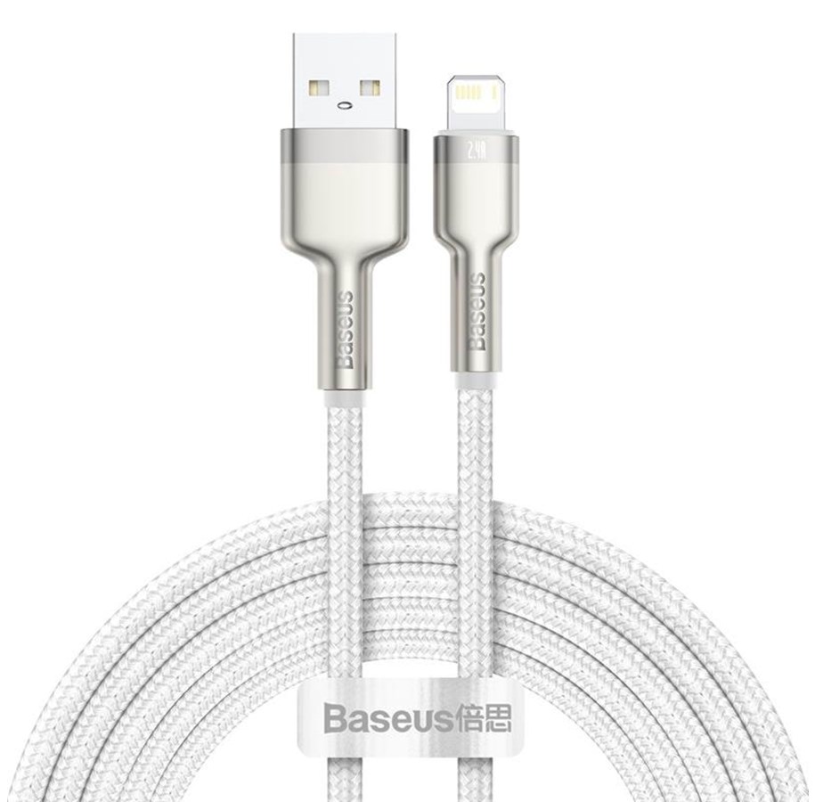 USB Kabel - Baseus USB cable for Lightning  Cafule 2.4A 2m (white) - CALJK-B02