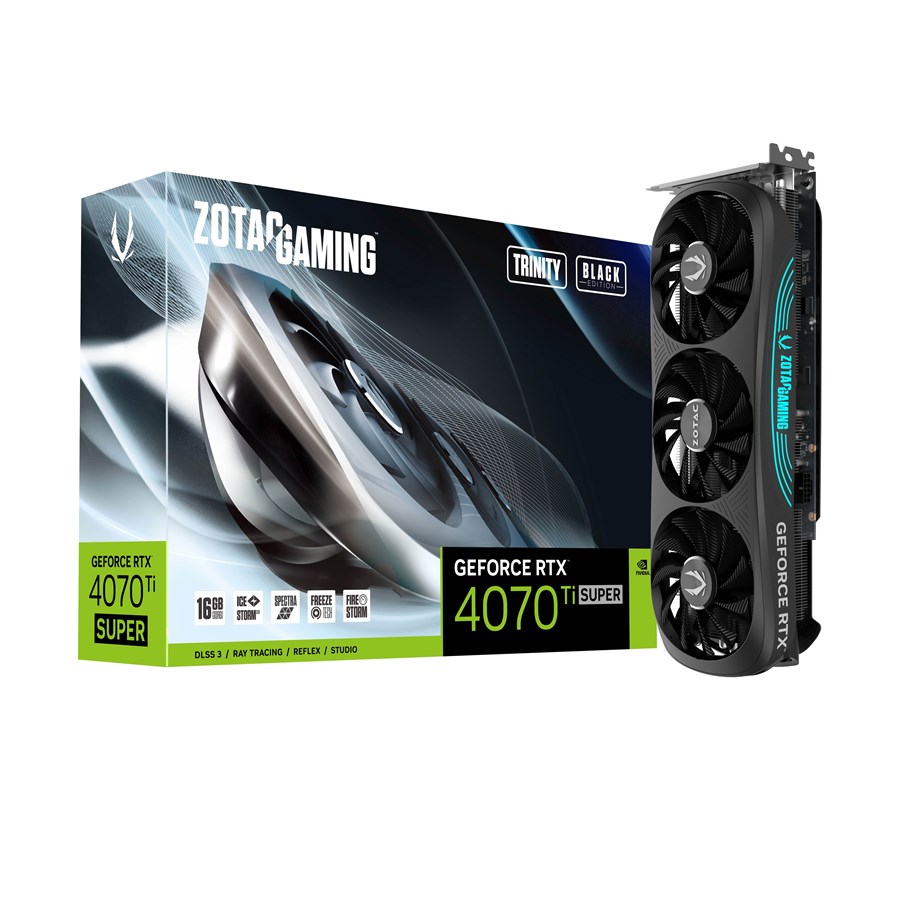 Grafikkarte - ZOTAC GeForce RTX 4070 Ti SUPER Black - 16GB GDDR6X RAM - Grafikkarte - ZT-D40730D-10P