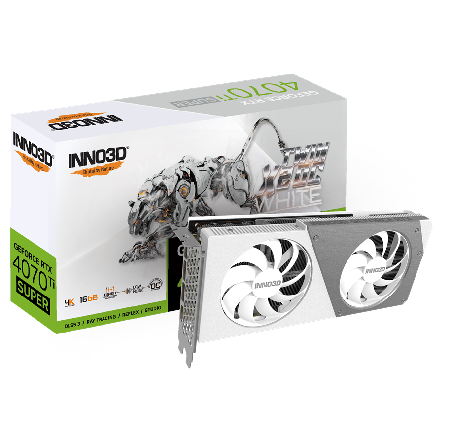 Grafikkarte - Inno3D GeForce RTX 4070 Ti SUPER Twin X2 OC White - 16GB GDDR6X RAM - Grafikkarte - N407TS2-166XX-186156W