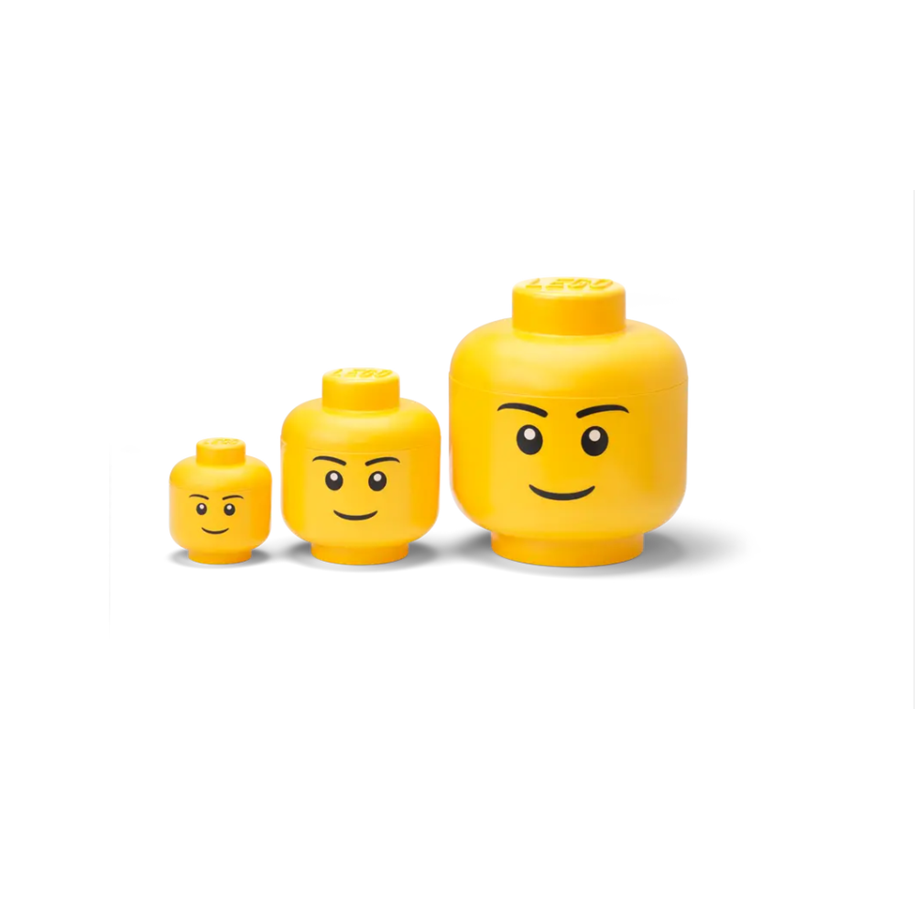 Kinderzimmer - LEGO Aufbewahrungsbox-Set Minifigurenkopf Jungenmotiv - 43340800