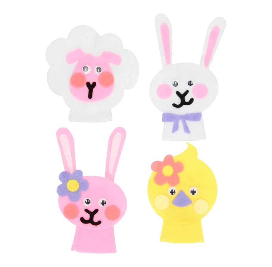 Kunst & Handwerk Ausstattung - Wins Holland Make your own Finger Puppets Easter 4pcs. - KN2161