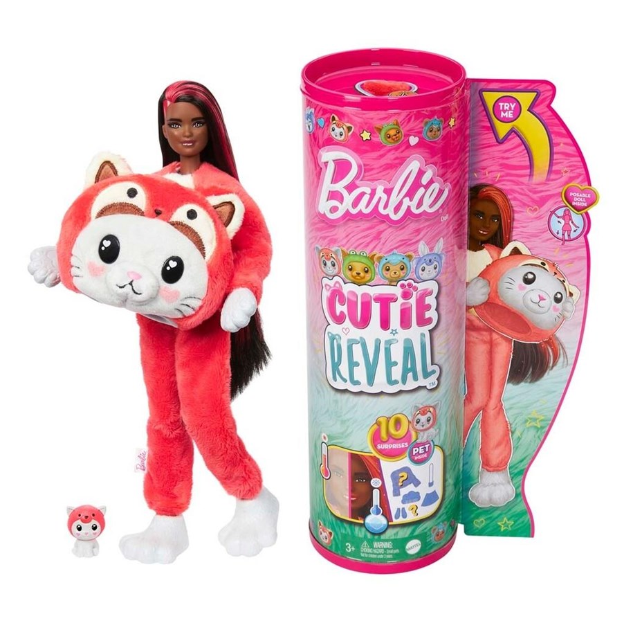 Puppen & Zubehör - Barbie Cutie Reveal Costume Kitty Red Panda - HRK23