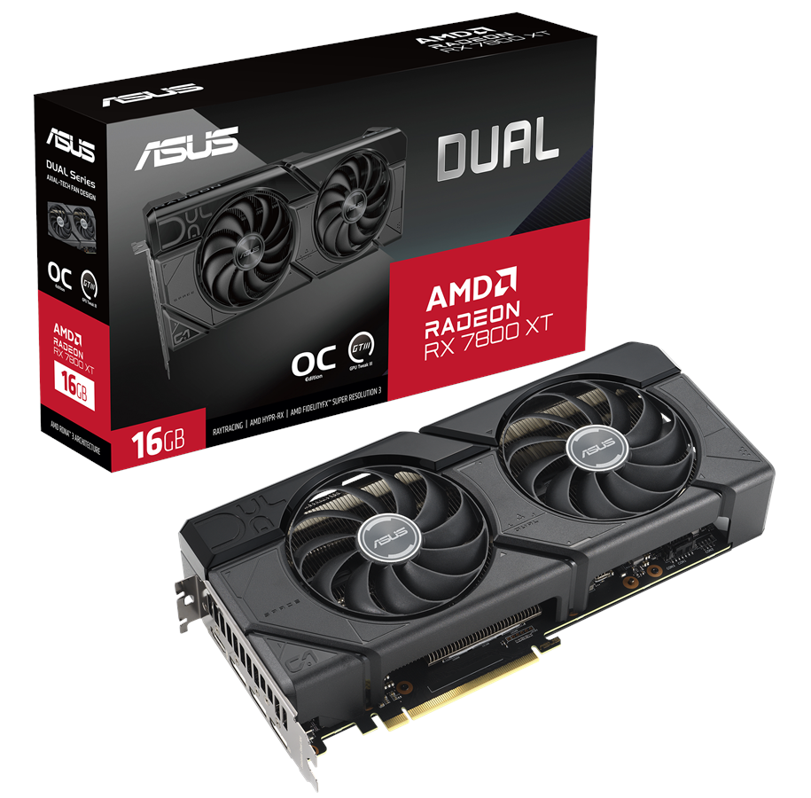 Grafikkarte - ASUS Radeon RX 7800 XT DUAL OC - 16GB GDDR6 RAM - Grafikkarte *DEMO* - 90YV0JJ1-M0NA00
