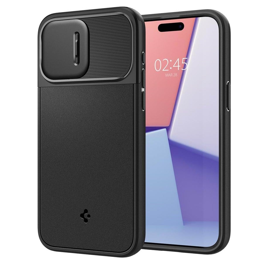 Handys - Cover & Cases - Spigen Optik Armor MagSafe - black - iPhone 15 Pro Max - ACS06599