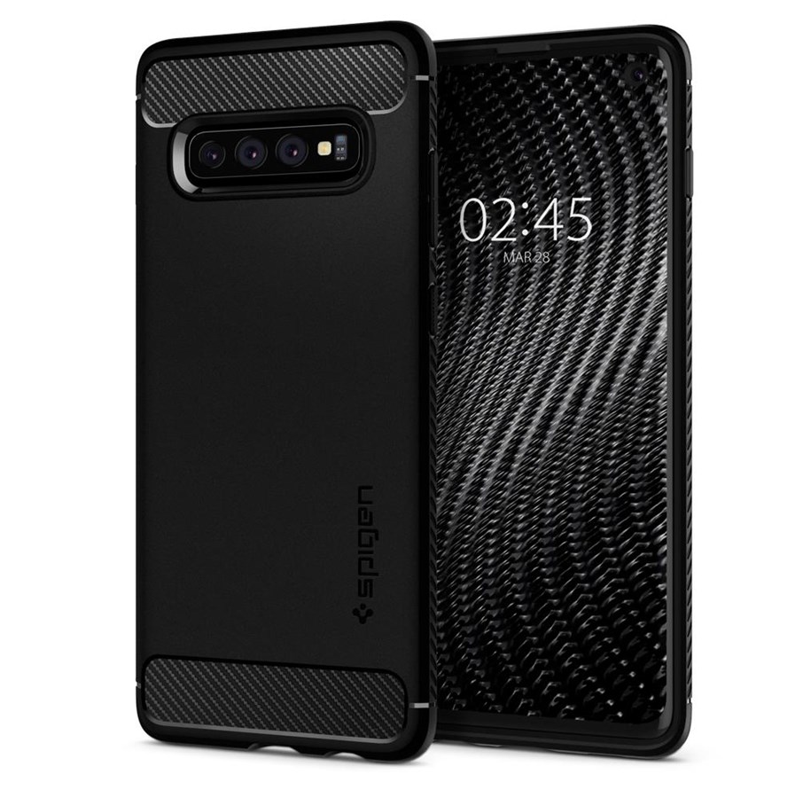 Handys - Cover & Cases - Spigen Rugged Armor - black - Galaxy S10 - 605CS25800