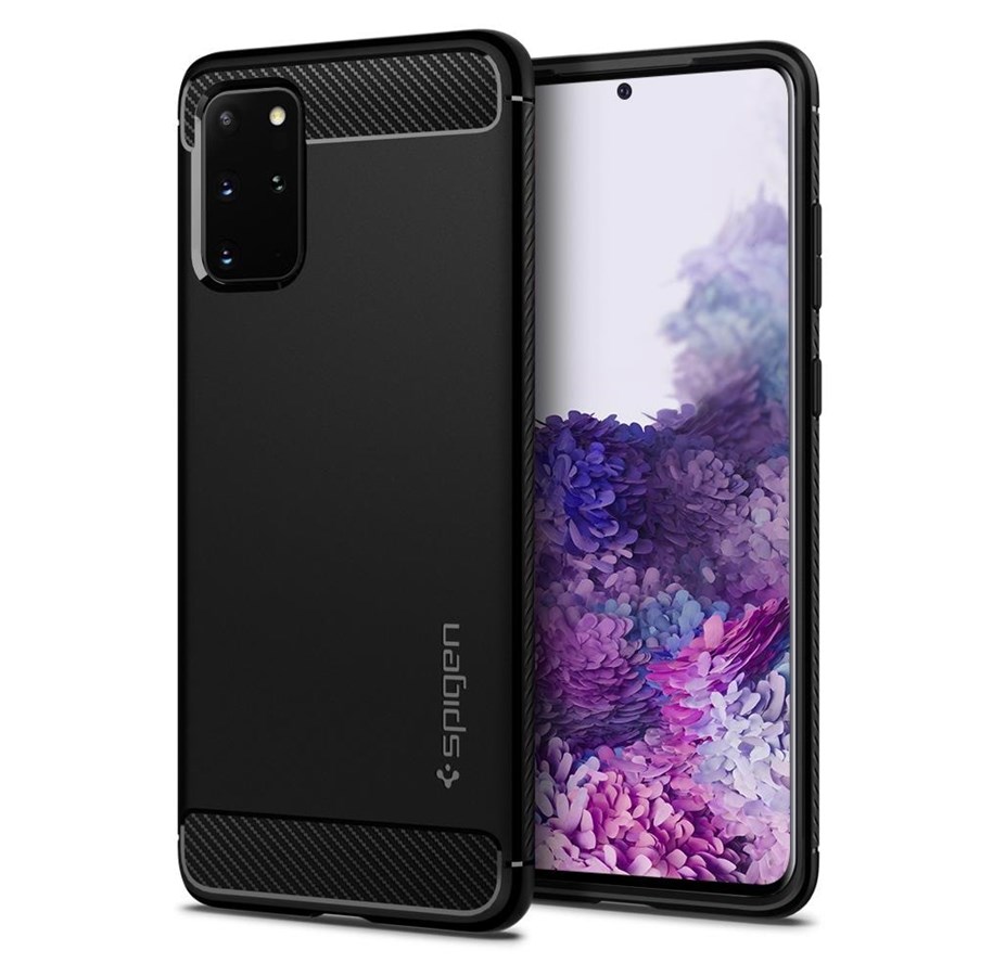 Handys - Cover & Cases - Spigen Rugged Armor - black - Galaxy S20+ - ACS00753