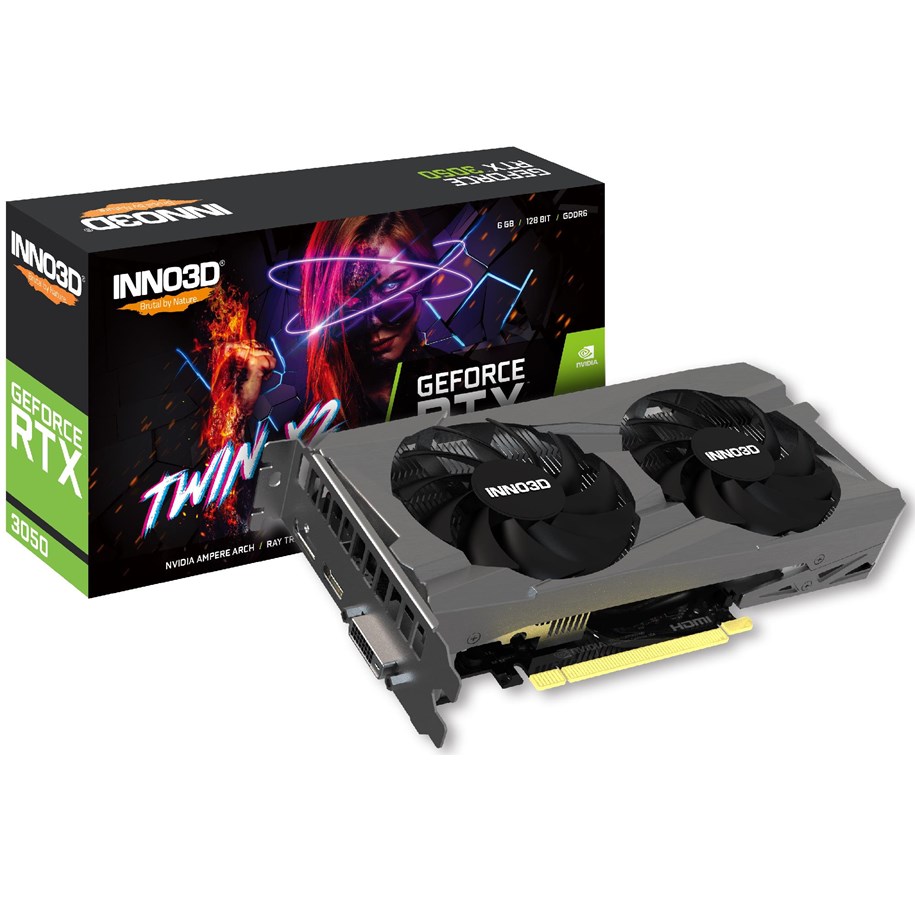 Grafikkarte - Inno3D GeForce RTX 3050 Twin X2 - 6GB GDDR6 RAM - Grafikkarte - N30502-06D6-1711VA60