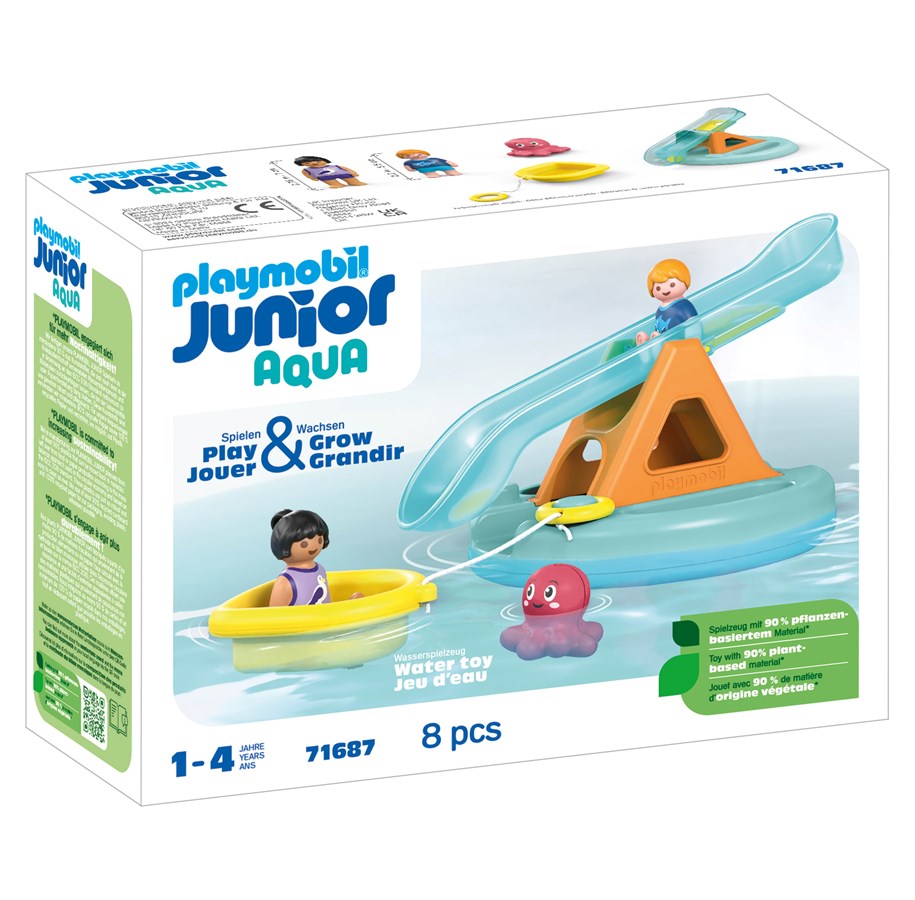 Playmobil - Playmobil 1.2.3 - JUNIOR AQUA: Badeinsel mit Wasserrutsche - 71687