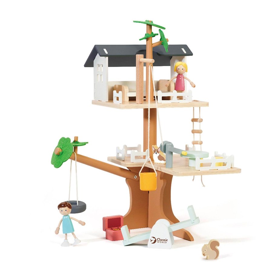 Holzspielzeug - Classic World Wooden Dollhouse Tree House 31 pcs. - 50566