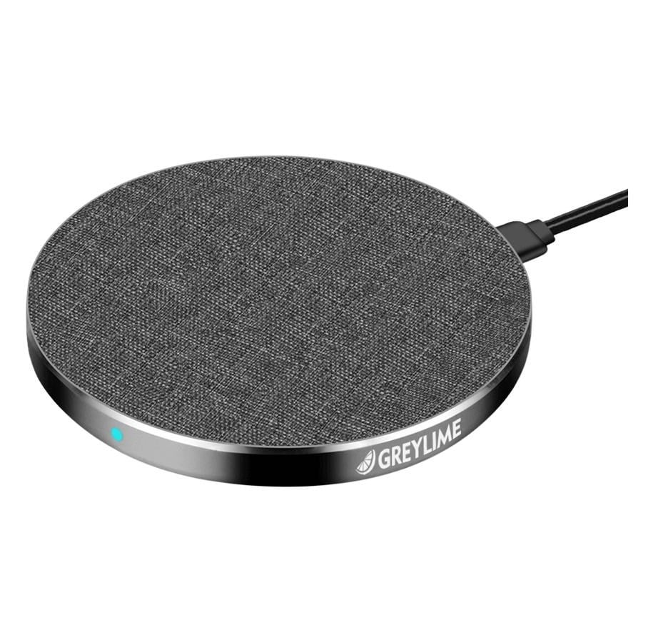Handys - Adapter und Ladegeräte - GreyLime 15W round wireless charger in fabric and metal - Grey - WC15WBG