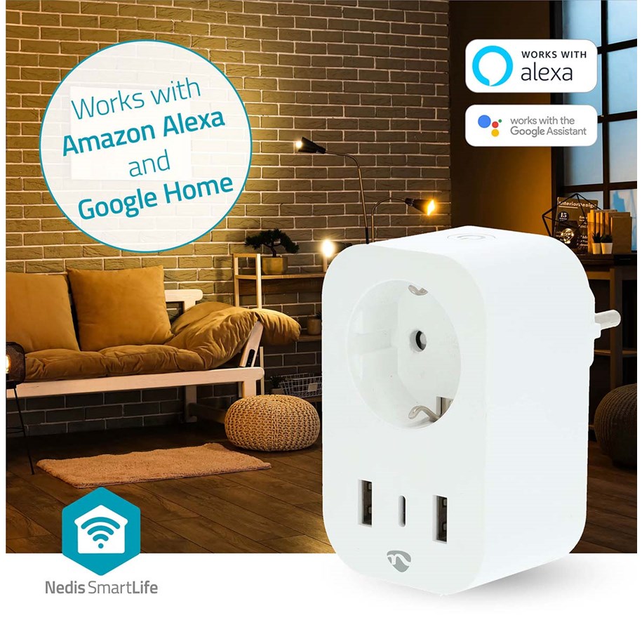 SmartLife Presa a muro - Wi-Fi - IP44-3680 W - Spina Tedesca/Tipo F (CEE 7/7) -5-40 °C - Android/IOS - Nero