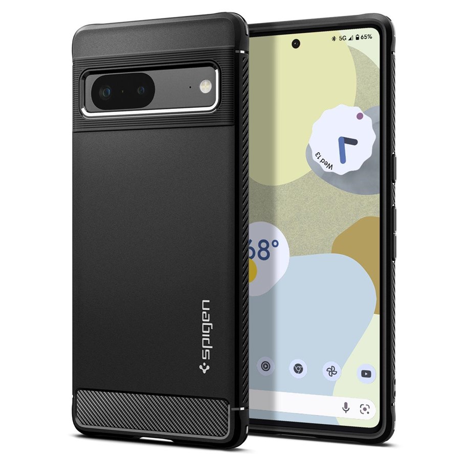 Handys - Cover & Cases - Spigen Rugged Armor - black - Google Pixel 7 - ACS04698
