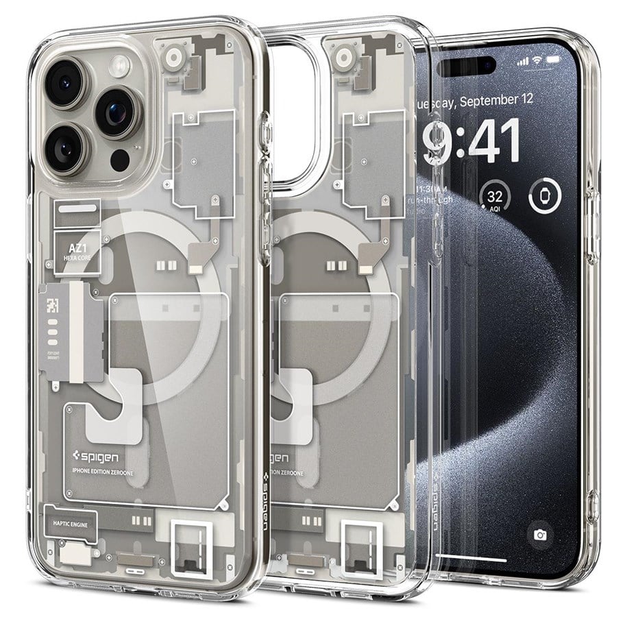 Handys - Cover & Cases - Spigen Ultra Hybrid MagSafe - zero one natural titanium - iPhone 15 Pro - ACS07216