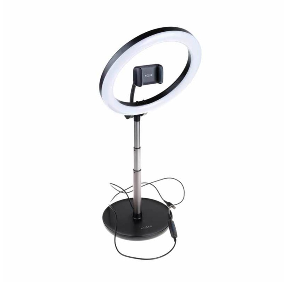 Streaming / Broadcasting - FIXED LED Ring Lite Desktop Phone Tripod Stand Black - FIXLRL-BK
