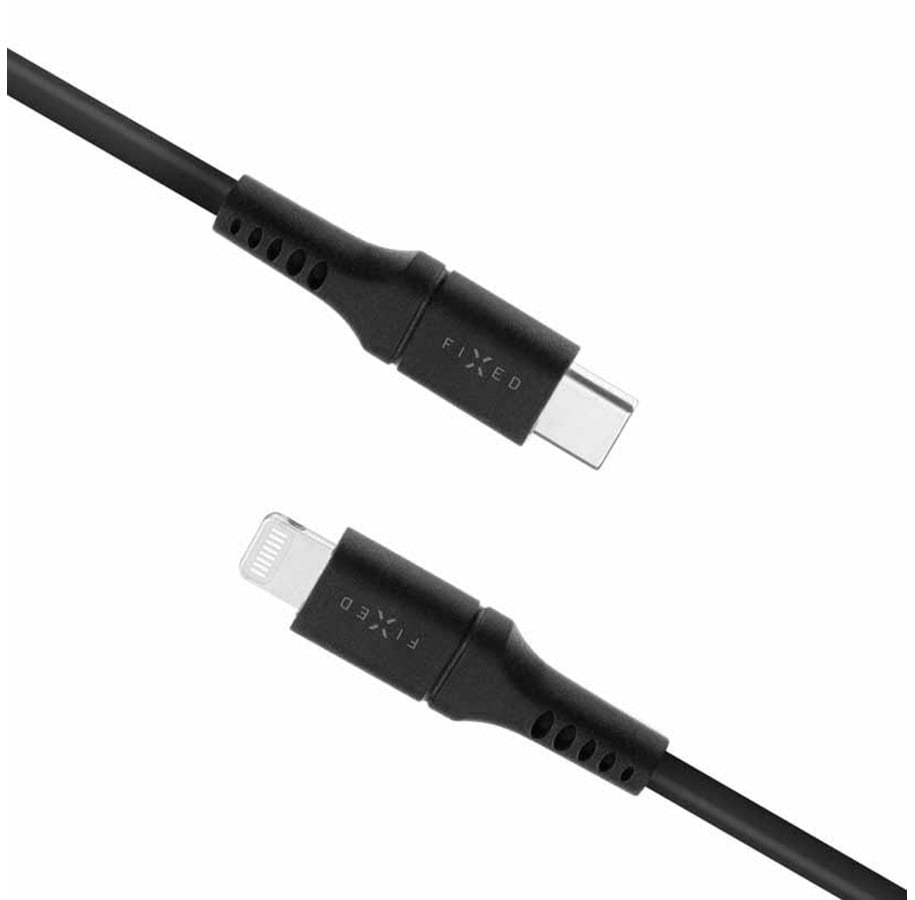 USB Kabel - FIXED LIQUID Silicone - USB-C <-> Lightning - 0.5m - Schwarz - FIXDLS-CL05-BK