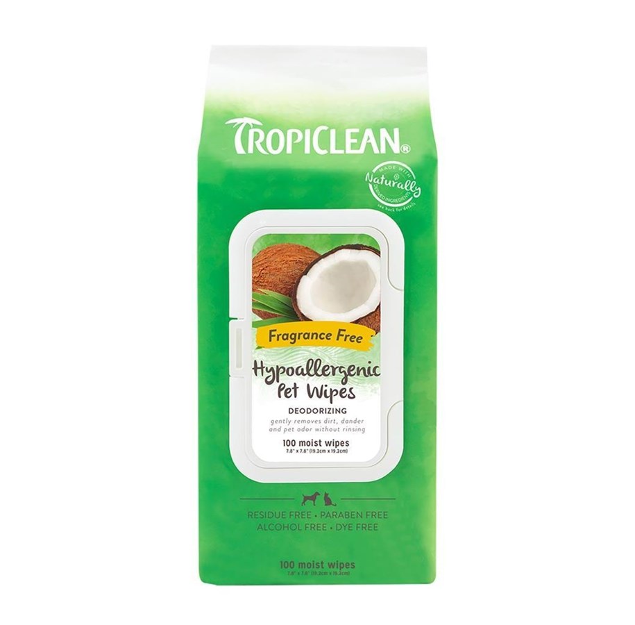 Hunde - Tropiclean Hypoallergene Tücher (100-Pack) - 61811