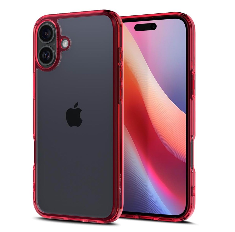 Handys - Cover & Cases - Spigen Ultra Hybrid - red crystal - iPhone 16 - ACS08203