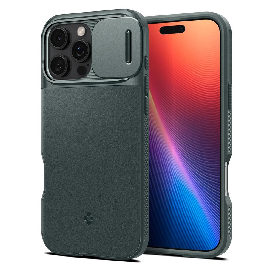 Handys - Cover & Cases - Spigen Optik Armor MagSafe - abyss green - iPhone 16 Pro - ACS08150
