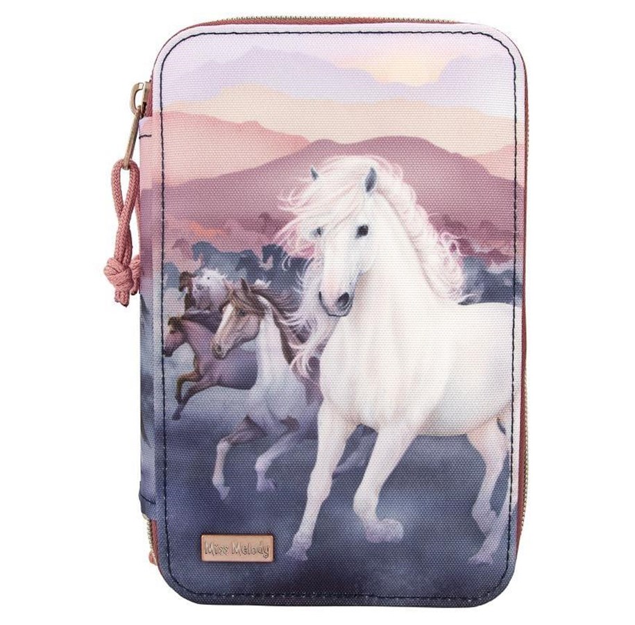 Schul-Zubehör - Depesche Miss Melody Triple Pencil Case with Quilting NIGHT HORSES - 412511