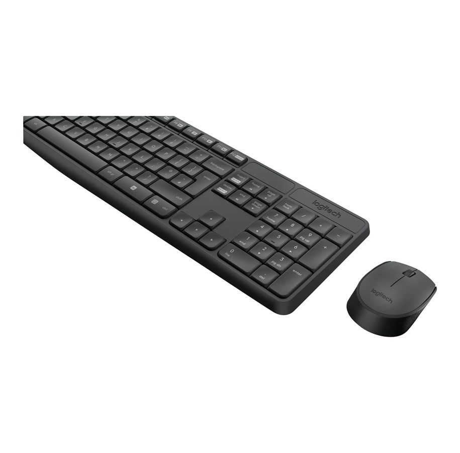 Tastaturen - Logitech MK235 - keyboard and mouse set - English - Europe Input Device - Tastatur & Maus Set - Englisch - Grau - 920-007915