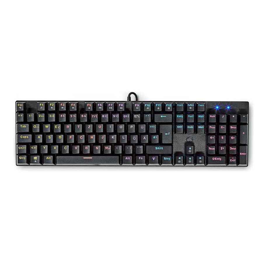Tastaturen - Nedis GKBDM110BKDE keyboard - Gaming Tastatur - Deutsch - Schwarz - GKBDM110BKDE