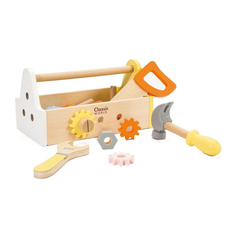 Kreativ-Spiele - Classic World Wooden Carpenter's Set with Tool Box 18 pcs. - 20178