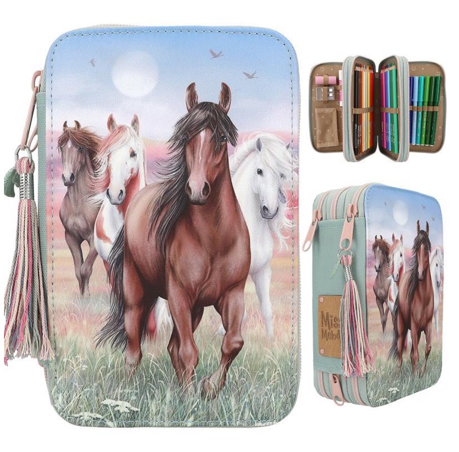 Schul-Zubehör - Depesche Miss Melody Triple Pencil Case HOOF CLATTER - 0413121
